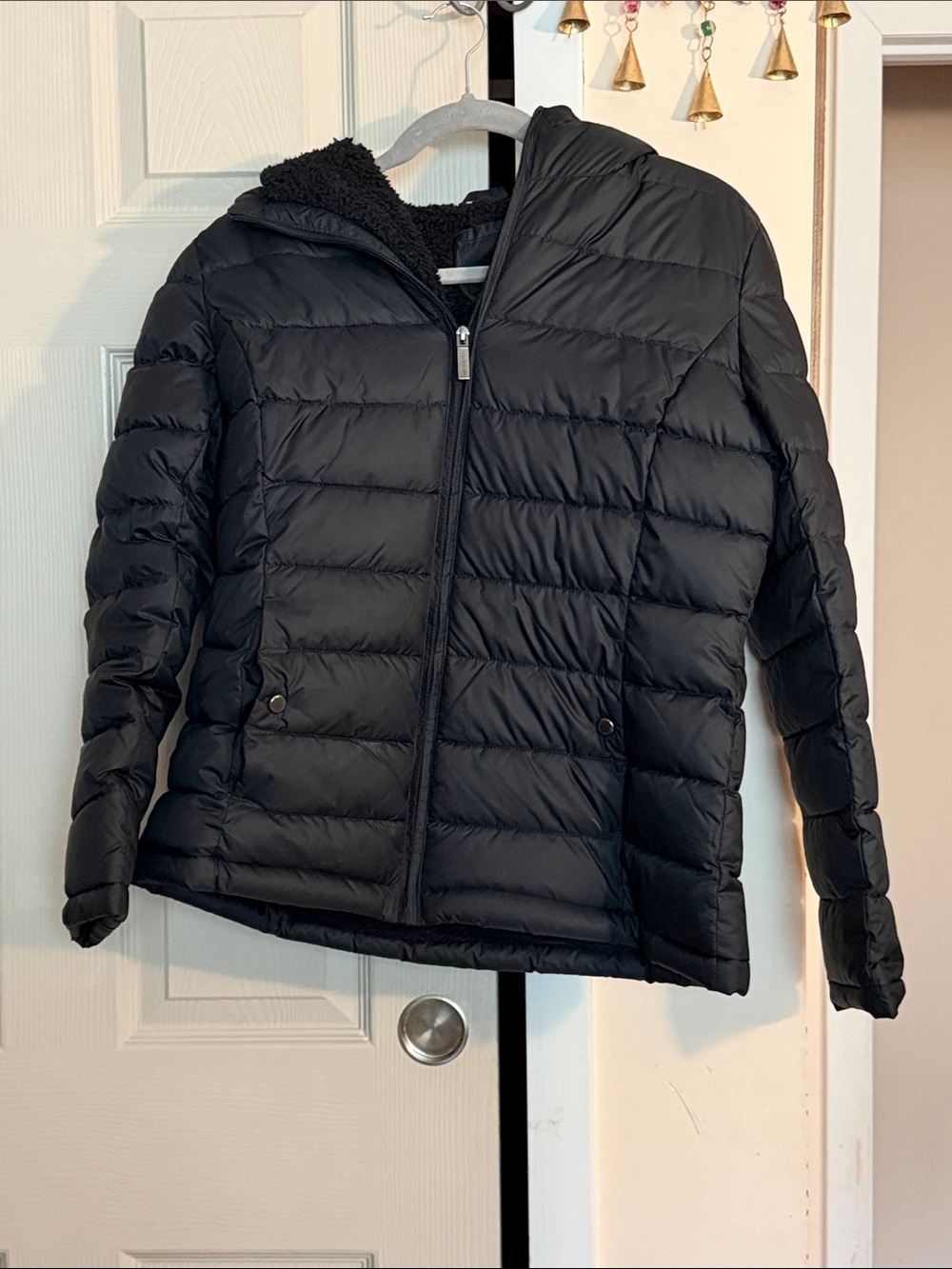 Weatherproof Black Quilted Hooded Puffer Jacket